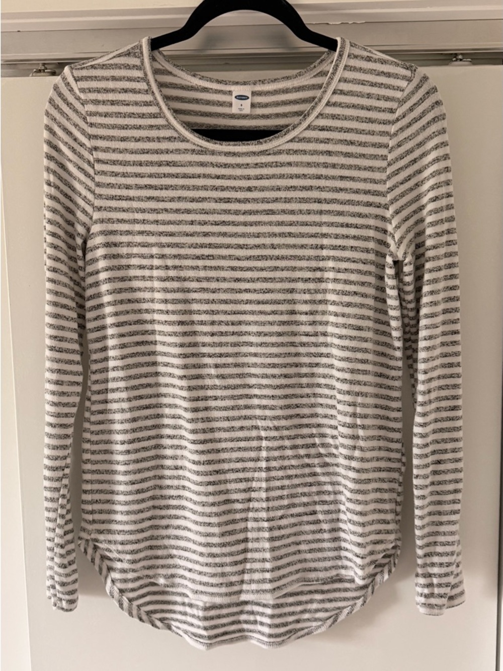 Old Navy Striped Crewneck Top - White & Gray
